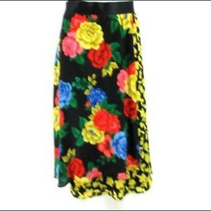 ALICE + OLIVIA MIXED FLORAL PRINT SKIRt